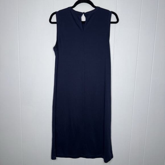 Eileen Fisher Women’s Fluid Tencel Knit Tank Dress Navy Blue Size Small NWT - Picture 2 of 6